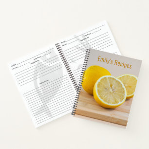 Cuaderno Recetas de fotografía de alimentos cítricos de lim