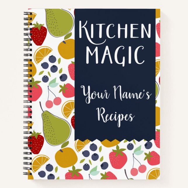 Cuaderno Recetas de frutas personalizadas de la cocina mági (Anverso)