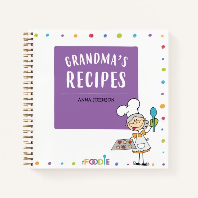 Cuaderno  RECETAS DE GRANDMA No Cookbook en blanco personal (Anverso)