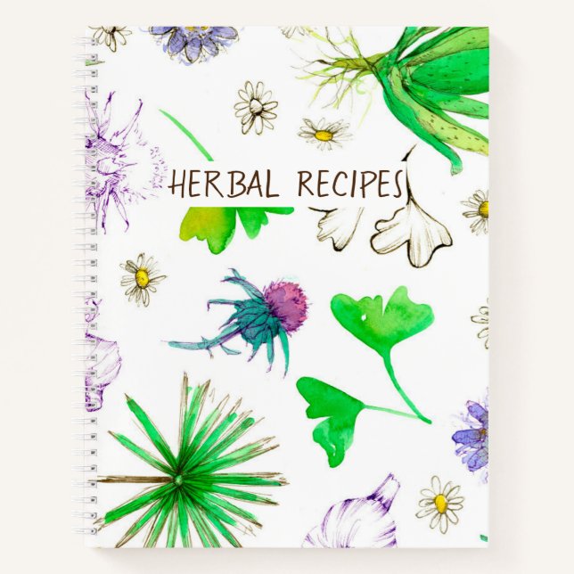 Cuaderno Recetas de hierbas hierbas medicinales Thistle Gin (Anverso)