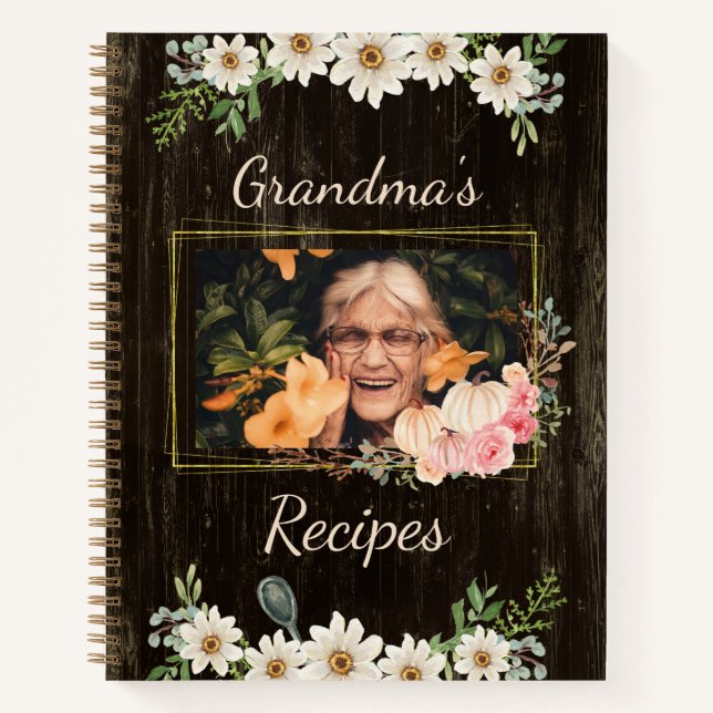 Cuaderno Recetas de la abuela rústica con foto (Anverso)