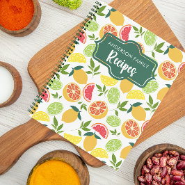 Cuaderno Recetas de la familia de patrones de Naranja de li