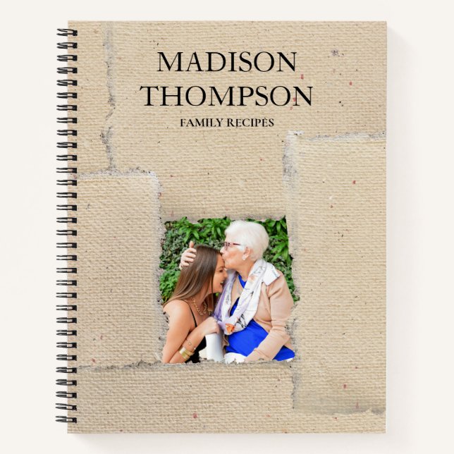 Cuaderno Recetas de la familia fotográfica de Personalizado (Anverso)