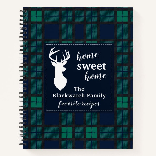 Cuaderno Recetas de la familia Tartán Blackwatch Plaid Holi (Anverso)
