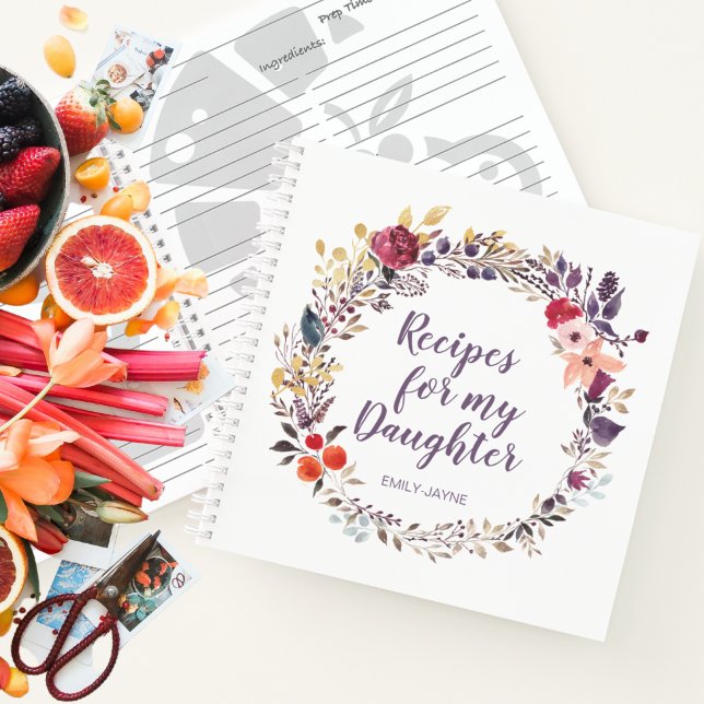 Cuaderno Recetas de la flor giratoria para mi hija Keepsake (Subido por el creador)