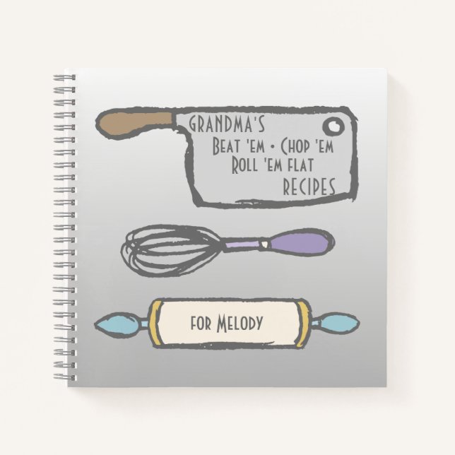 Cuaderno Recetas de las herramientas de cocina de la abuela (Anverso)