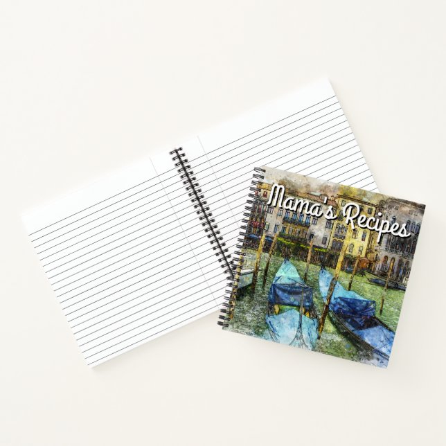 Cuaderno Recetas de mamá con góndola italiana (Interior)