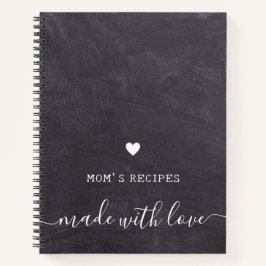 Cuaderno Recetas de mamá hechas con amor tablero rústico