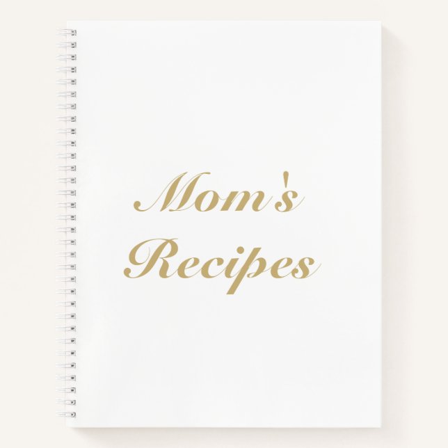 Cuaderno Recetas de mamá, personalizado de regalo de cumple (Anverso)