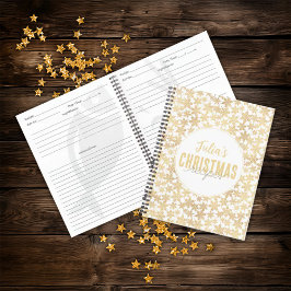 Cuaderno Recetas de Navidades de copos de nieve de oro mode