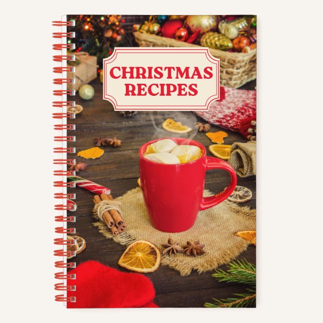 Cuaderno Recetas de navidades de recetas de vacaciones retr (Anverso)