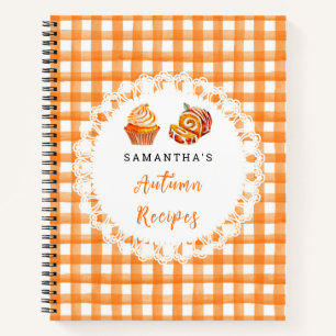 Cuaderno Recetas de Otoño Gingham Naranja