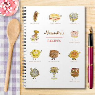 Cuaderno Recetas de Repostería Arte de Dibujos Animados de