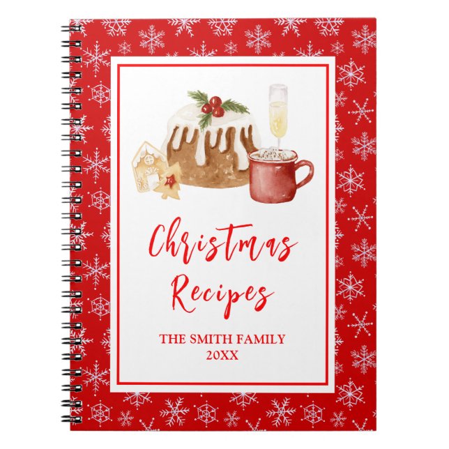 Cuaderno Recetas de Repostería Navideña Pudín de Navidad (Frente)