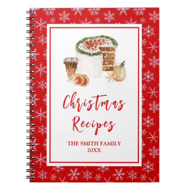 Cuaderno Recetas de Repostería Navideña Tarta de Navidad (Frente)