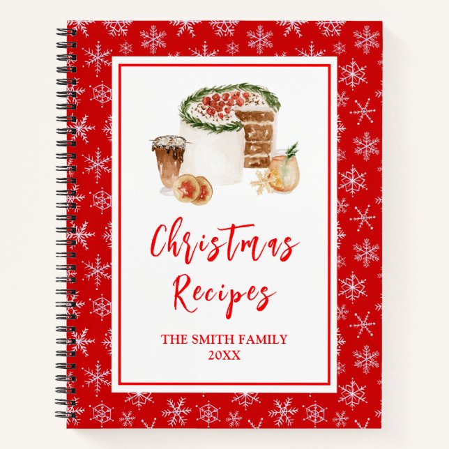 Cuaderno Recetas de Repostería Navideña Tarta de Navidad (Anverso)