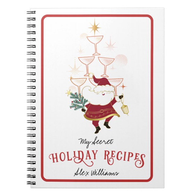 Cuaderno Recetas de Santa de Navidad Tini Bit Merry Martini (Frente)