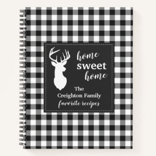 Cuaderno Recetas de vacaciones familiares a cuadros negros 