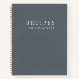 Cuaderno Recetas | Elegante Moda Piedra Gris Sofisticado