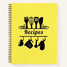 Cuaderno Recetas Elegantes de Repostería y Cocina en Amaril