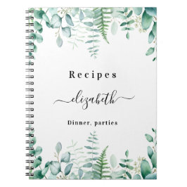 Cuaderno Recetas eucalipto nombre de bosque verde