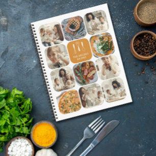 Cuaderno Recetas familiares de Collage de fotos de Mostaza 