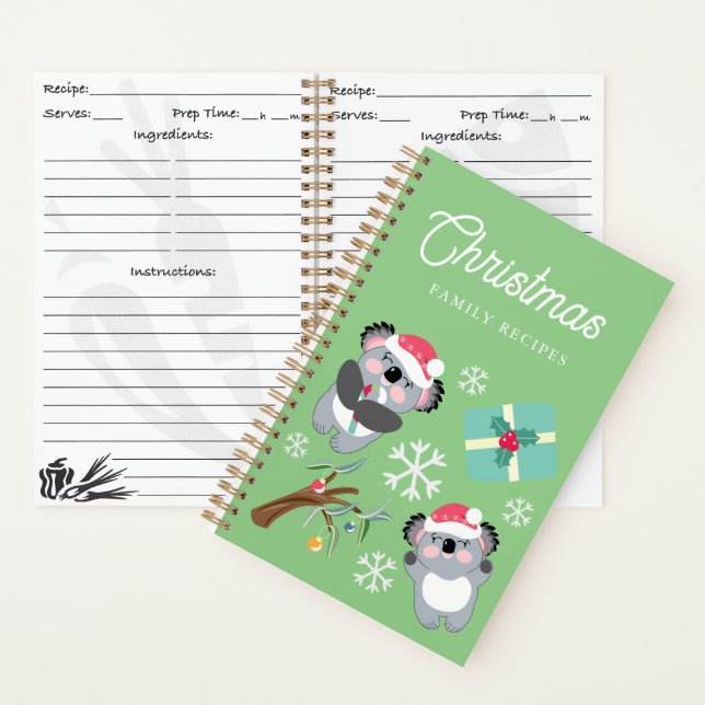 Cuaderno Recetas familiares de Navidades de Koala (Interior)