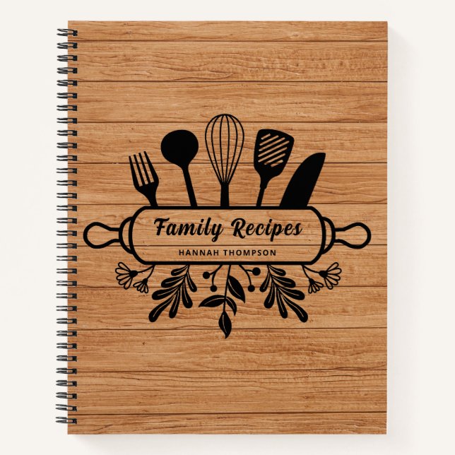 Cuaderno Recetas familiares favoritas personalizadas de mad (Anverso)