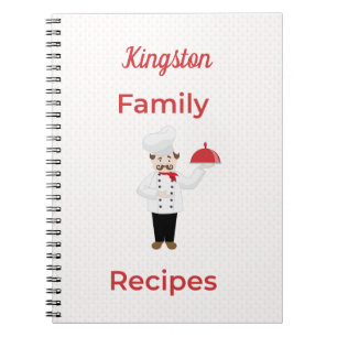 Cuaderno Recetas familiares personalizadas con chef italian