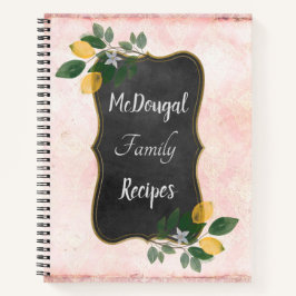 Cuaderno Recetas familiares personalizadas con lemas en ros