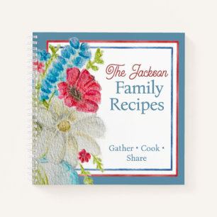Cuaderno Recetas Familiares Personalizadas de Jardín Americ