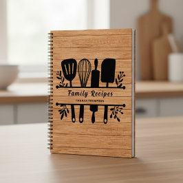 Cuaderno Recetas familiares personalizadas rusticas de libr