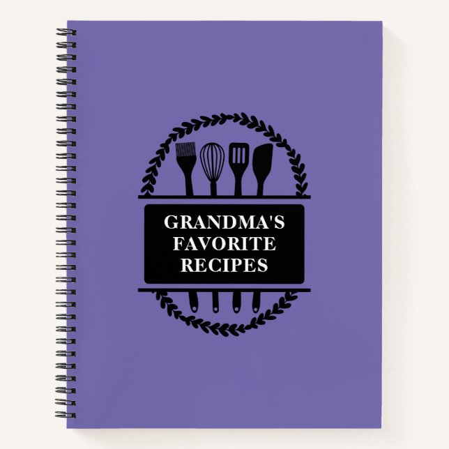 Cuaderno Recetas favoritas de la abuela haciendo una receta (Anverso)