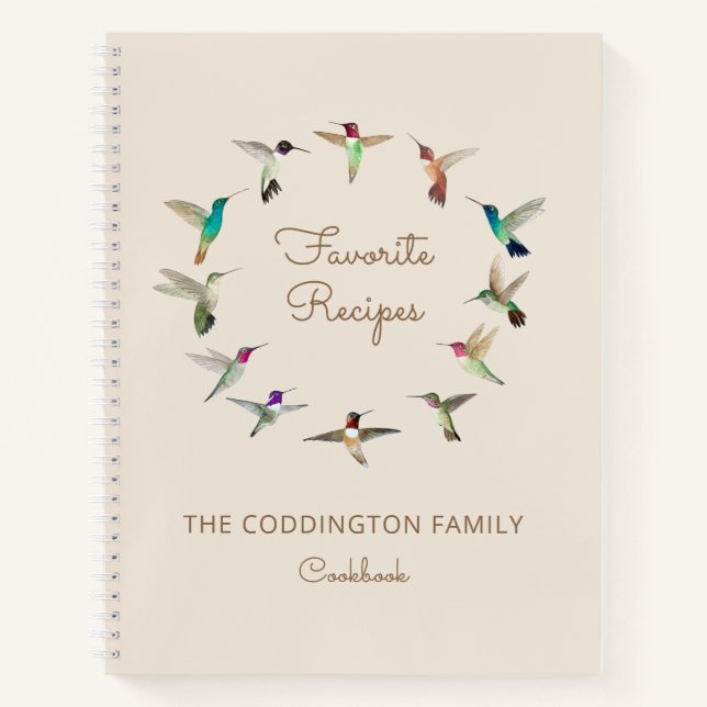 Cuaderno Recetas favoritas de personalizados Hummingbirds C (Anverso)