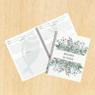 Cuaderno Recetas Foliage Greenery Deja Personalizado
