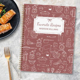 Cuaderno Recetas Modernas Vintage de Utensilios de Cocina D