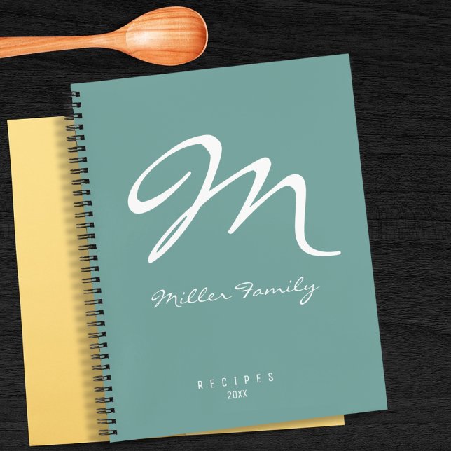 Cuaderno Recetas Monogramadas Dusty Blue (Subido por el creador)