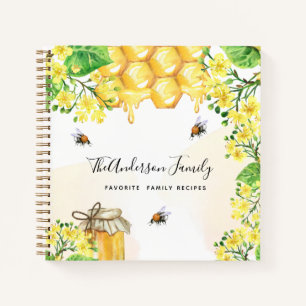 Cuaderno Recetas número de abejas flores amarillas verano