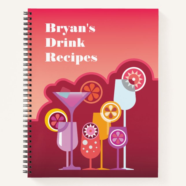 Cuaderno Recetas para beber personalizable (Anverso)