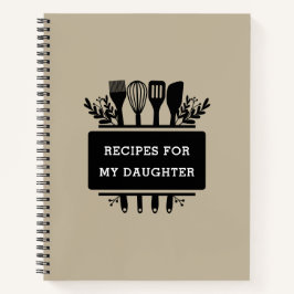 Cuaderno Recetas Para La Receta De Cocción De Mi Hija
