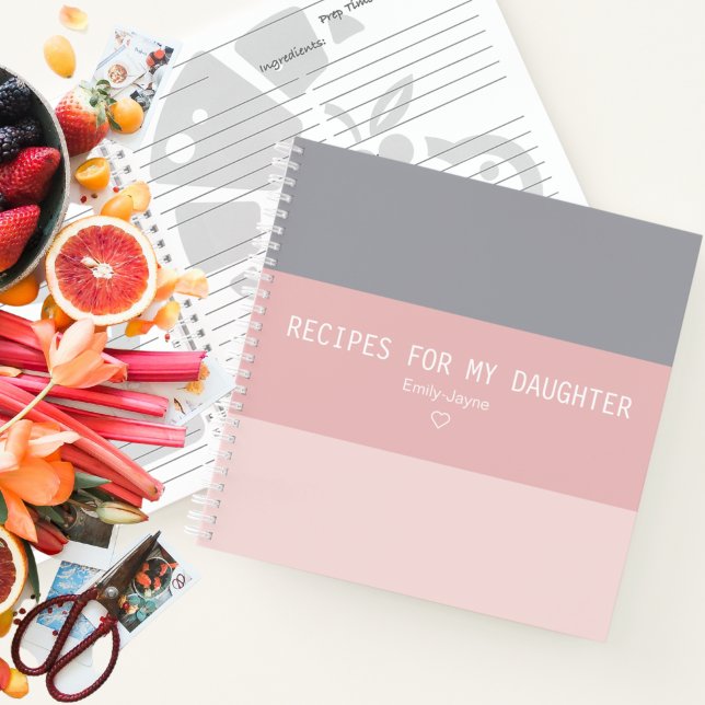 Cuaderno Recetas para mi hija de tira moderna Keepsake (Subido por el creador)