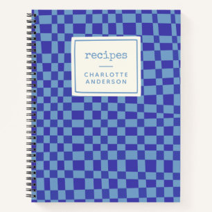 Cuaderno Recetas Personalizadas Cuadro Azul Retro