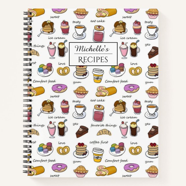 Cuaderno Recetas personalizadas de café y comida de confort (Anverso)