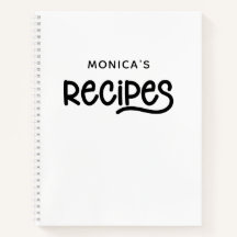 Recetas personalizadas en blanco y negro