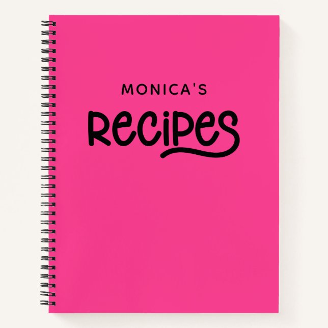 Cuaderno Recetas personalizadas fucsia (Anverso)