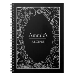 Cuaderno Recetas Personalizadas Ilustración de Verduras