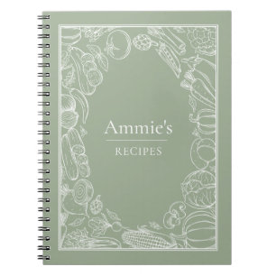 Cuaderno Recetas Personalizadas Ilustración de Verduras