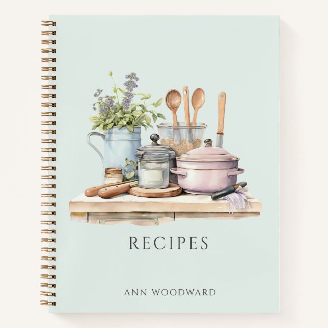 Cuaderno Recetas Personalizadas Ollas Sartenes Utensilios d (Anverso)