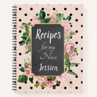 Cuaderno Recetas personalizadas para mi bloc de notas rosa 