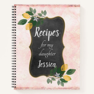 Cuaderno Recetas personalizadas para mi hija en rosa